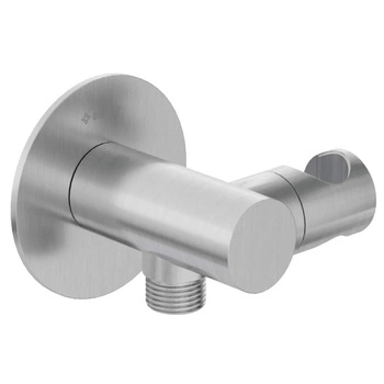 Przyłącze kątowe Deante Silia NQS F57K regulowane z uchwytem okrągłe stal szczotkowana