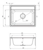 Zlewozmywak SOUL dekor 1-kom. B/O 600x500x180, 3,5