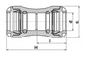 Dwuzłączka PE-PE (PUSH-FIT-1001) FI 50 (wciskana) PLASSON 1001U0050