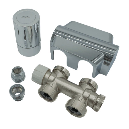 SIMPLEX zestaw przyłączeniowy do grzejników łazienkowych rozstaw 50 mm chrom  3/4
