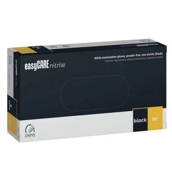 Rękawice diagnostyczne EasyCare Nitrile Nitrylowe bezpudrowe niesterylne czarne M A100