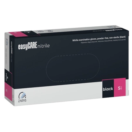 Rękawice diagnostyczne EasyCare Nitrile Nitrylowe Bezpudrowe Niesterylne czarne XS A100 RNBCXS10001