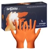 Rękawice Gripzzly Zarys Nitrylowe bezpudrowe z diamentową teksturą pomarańczowe L A50 RNBDPL5005