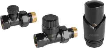 Dekoracyjny zestaw termostatyczny prosty, czarny FERRO ZTM30BL