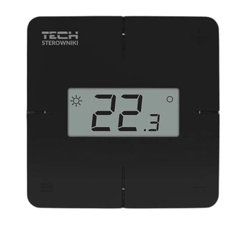 Regulator pokojowy TECH-STEROWNIKI R-X WG.11.0749 przewodowy, czarny, dedykowany do listwy L-X i L-12