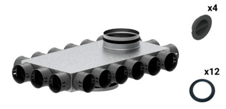 Skrzynka rozdzielcza przelotowa 18-12x75/200 izolowana VENT CLEAR zestaw Spiroflex SX-WS18X75/200SRPZ