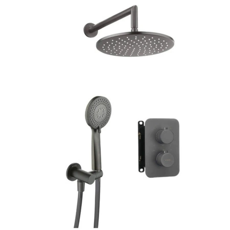 Komplet podtynkowy Deante Therm BXYZDEBT natryskowy z boxem termostatycznym okrągły titanium