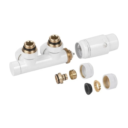 Zestaw do dolnego podłączenia Invena cz-89-015-s zespolony typu duoplex biały prov 1/2