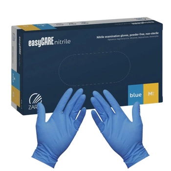 Rękawice diagnostyczne EasyCare Nitrile Nitrylowe bezpudrowe niesterylne niebieskie M A100 RNBM10001