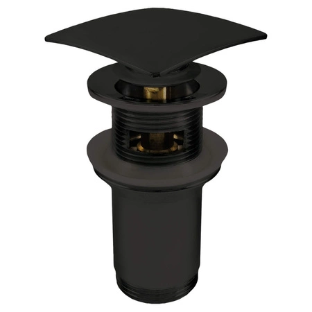 Korek kwadratowy Deante NHC N11U nero z przelewem z tuleją umywalkowe