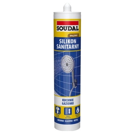 Silikon sanitarny SOUDAL 280ml brązowy 137671