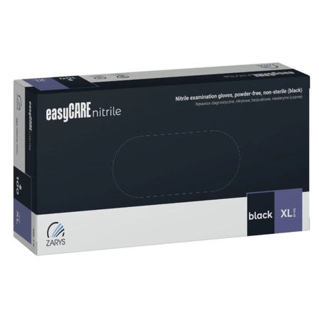 Rękawice diagnostyczne EasyCare Nitrile nitrylowe bezpudrowe niesterylne czarne XL A100 RNBCXL10001