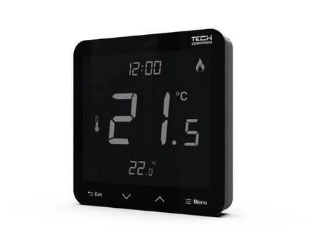 Regulator pokojowy R-10s PLUS TECH Sterowniki WG.11.0285 natynkowy przewodowy czarny