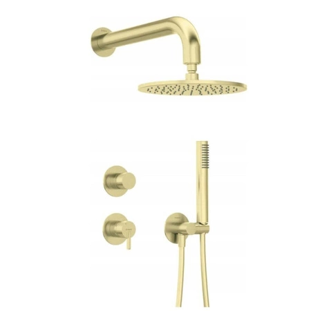 Komplet podtynkowy Deante Silia NQS R9YK złoto szczotkowane z głowicą natryskową