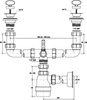 Syfon zlewozmywakowy podwójny butelkowy 1 1/2 x 40 mm ze spustami 70 mm z podłączeniem do pralki lub zmywarki MCALPINE CDBAWW-P