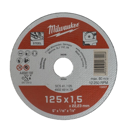 Tarcza do cięcia metalu CONTRACTOR 125/1,5 MILWAUKEE 4932451479