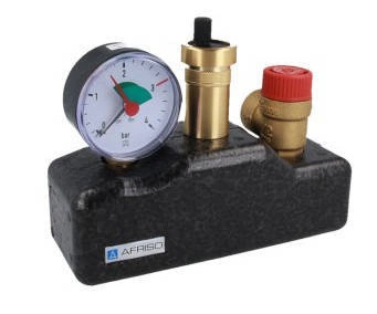 Grupa bezpieczeństwa kotła KSG, Nmax UDT 73,6 kW, z zaworem bezpieczeństwa MS 3 bar AFRISO 77938