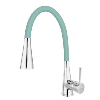 Bateria zlewozmywakowa Ferro Zumba ll miętowa elastyczna wylewka chrom BZA42M