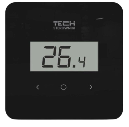 Regulator pokojowy TECH-STEROWNIKI R-12B WG.11.0715 przewodowy, czarny, dedykowany do listwy L-X i L-12