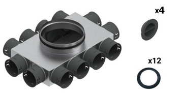 Skrzynka rozdzielcza 12-8x75/160 izolowana VENT CLEAR W1 zestaw Spiroflex SX-WS12X75/160SRZ