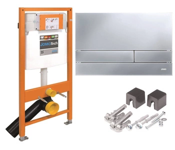 JOMOTech Stelaż WC H=1120 + Wspornik + Przycisk EXCLUSIVE 2.0 chrom matowy WERIT 174-91101100-00 / 103-000000008