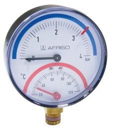 Termomanometr TM 80 rad,fi80 mm, 0÷4 bar, 20÷120°C, G1/4'' rad, kl. 2,5 AFRISO 63337