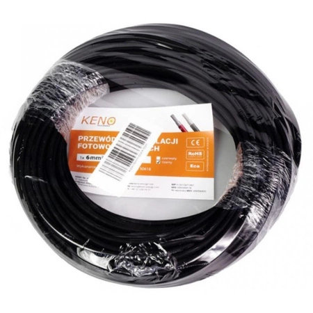 Przewód KENO 6mm2 czarny opakowanie 50m KABEL-6MM-BLACK-50M