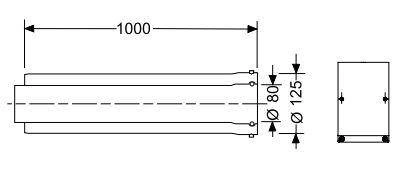 Rura przedłużająca 1 m 80/125 SAUNIER (0010003057) SA2033600