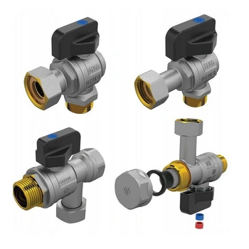 SENA Zestaw zaworów kulowych kątowych do kotłów GZ/GW/RN ARCO KVC01 z filtrem (150813 + 150814 + 150823 + 150824)