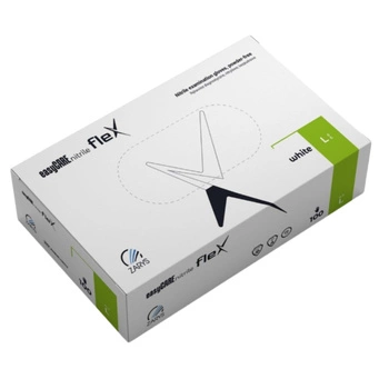 Rękawice diagnostyczne EasyCare Nitrile Flex Zarys nitrylowe bezpudrowe niesterylne białe L A100 RNBWL10003