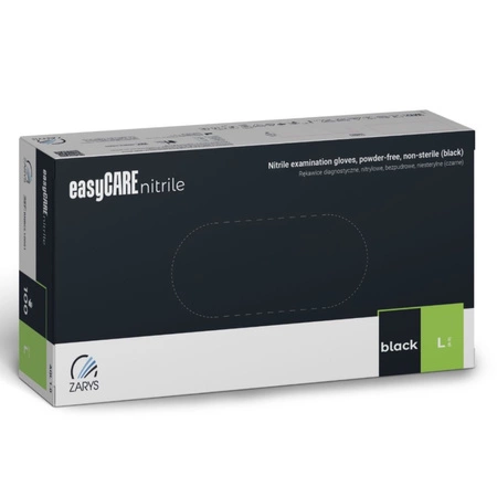 Rękawice diagnostyczne EAsyCare Nitrile Nitrylowe bezpudrowe niesterylne czarne L A100 RNBCL10001