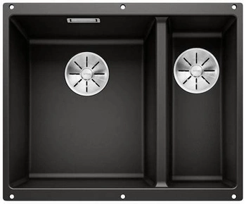 Komora SUBLINE 340/160-U Silgranit PuraDur Czarny, lewa, InFino BLANCO 525985