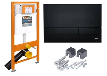JOMOTech Stelaż WC H=1120 + Wspornik + Przycisk EXCLUSIVE 2.0 czarny mat WERIT 174-91102500-00 / 103-000000015