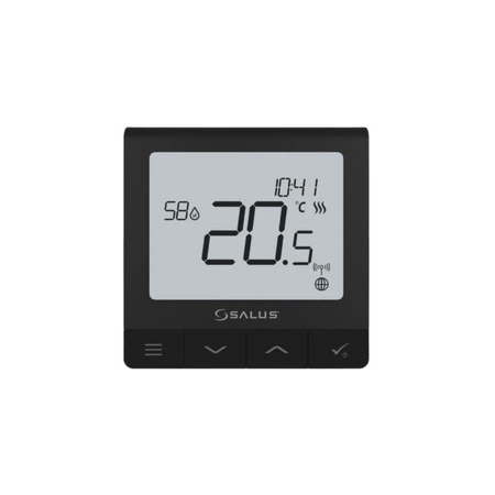 Salus bezprzewodowy, natynkowy regulator temperatury SQ610BRF Quantum, akumulatorowy, czarny SALUS SQ610BRF