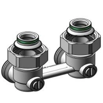 Multiflex FB, podwójne przyłącze z odcięciem, kątowe, 3/4NZx3/4GZ, niklowane OVENTROP 1915814