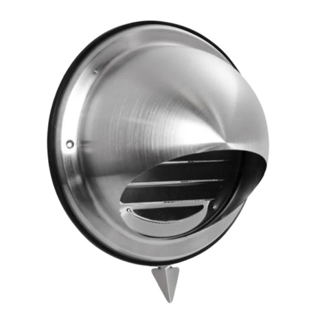 Czerpnia-wyrzutnia ścienna Alnor UVLA-250 chromoniklowa z okapnikiem