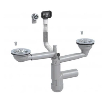 Syfon zlewozmywakowy podwójny z przelewem Prevex FL2-D9CR4-01PL