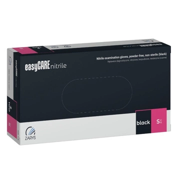 Rękawice diagnostyczne EasyCare Nitrile Nitrylowe bezpudrowe niesterylne czarne S A100 RNBCS10001
