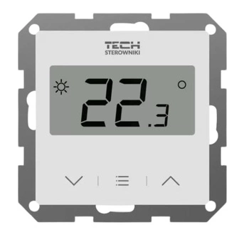 Regulator pokojowy TECH-STEROWNIKI F-12B WG.11.0692 przewodowy, biały, doramkowy, dedykowany do listwy L-X i L-12