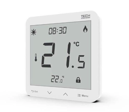 Regulator pokojowy ST-297z v3 TECH Sterowniki WG.11.0492 podtynkowy przewodowy biały