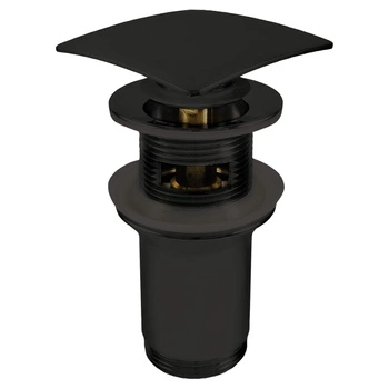 Korek kwadratowy Deante NHC N11U nero z przelewem z tuleją umywalkowe