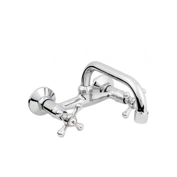 Bateria RETRO  umywalkowa ścienna HYDROLAND B202