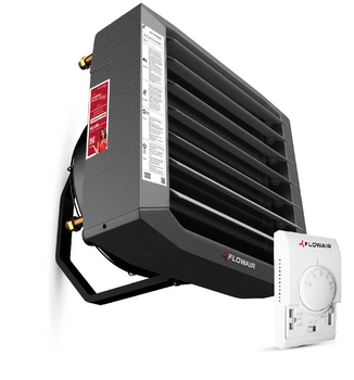 LEO L2 ZESTAW Nagrzewnica wodna z 3-stopniowym regulatorem obrotów z termostatem i konsolą montażową FLOWAIR 51958