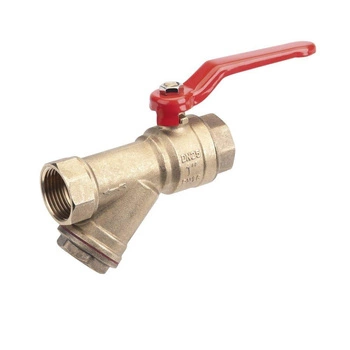 Kurek kulowy z filtrem skośnym ⌀ 1/2