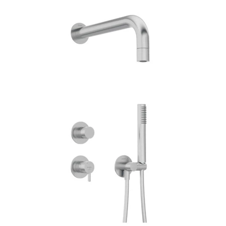 Zestaw prysznicowy Deante Silia NQS F9XK podtynkowy stal szczotkowana z główką natryskową komplet