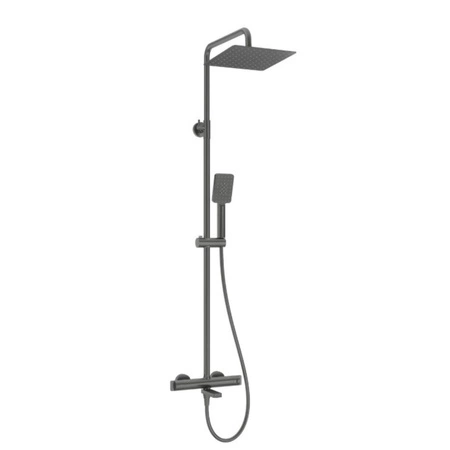 Deszczownia Deante Titanium NAC D1HT z baterią wannową termostatyczna