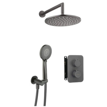 Komplet podtynkowy Deante Therm BXYZDEBT natryskowy z boxem termostatycznym okrągły titanium