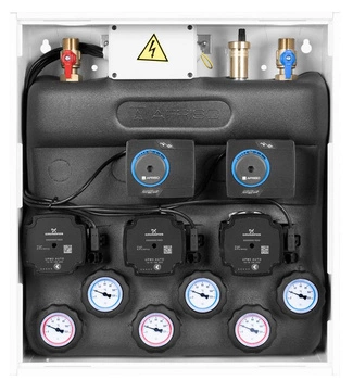 Zestaw mieszający PrimoBox AZB 355 w szafce, bez mieszania, 2x zawór obrotowy z siłownikiem ARM 141 AFRISO 7635500