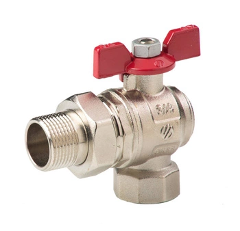 SENA VA30 zawór kulowy, kątowy, 1/2GW x 3/4GZ, z półśrubunkiem 1/2, uchwyt motylkowy ARCO 154303