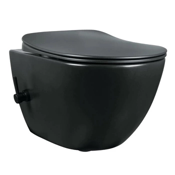 Miska wc z funkcją bidetu Deante Peonia CBP NWPW nero wisząca z deską, bateria mieszaczowa